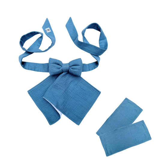 Mamabow in Blueberry 3 Burp Cloth Bundle