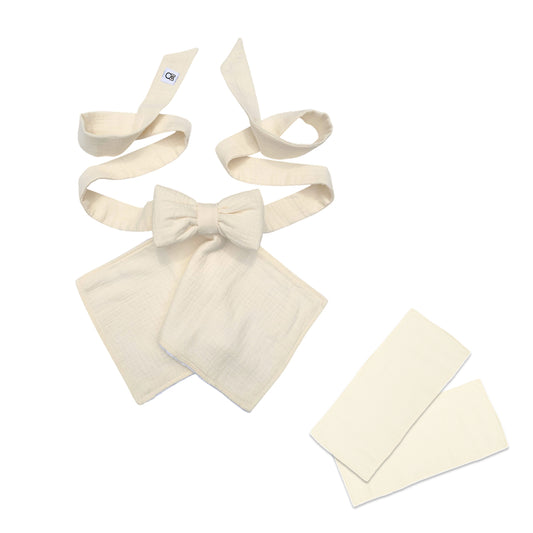 Mamabow in Buttercream 3 Burp Cloth Bundle